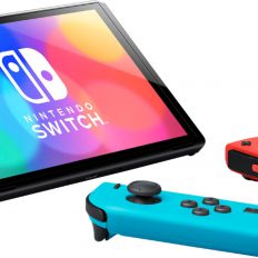 Nintendo Switch Oled Model Neon Blue / Bảo Hành 12 Tháng + Combo Tặng 3 Phụ  Kiện Ốp Lưng Bảo Vệ + Dán Cường Lực + Núm Analog - Shoptrongnghia
